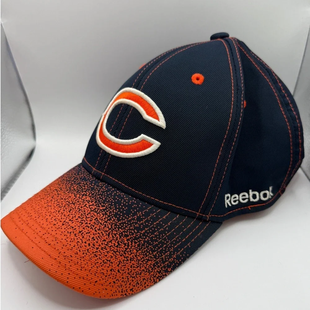 Vintage Chicago Bears NFL Reebok Onfield Equipment Hat Orange Gradient SM Hat